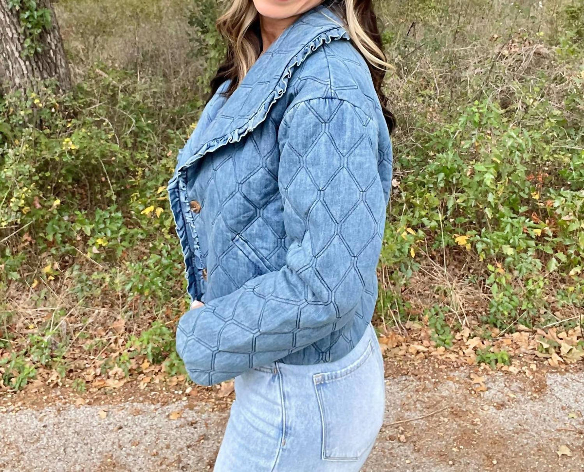 Storia - Jade Button-up Denim Quilted Jacket
