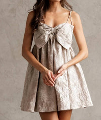 Storia - Textured Jacquard Bow Dress