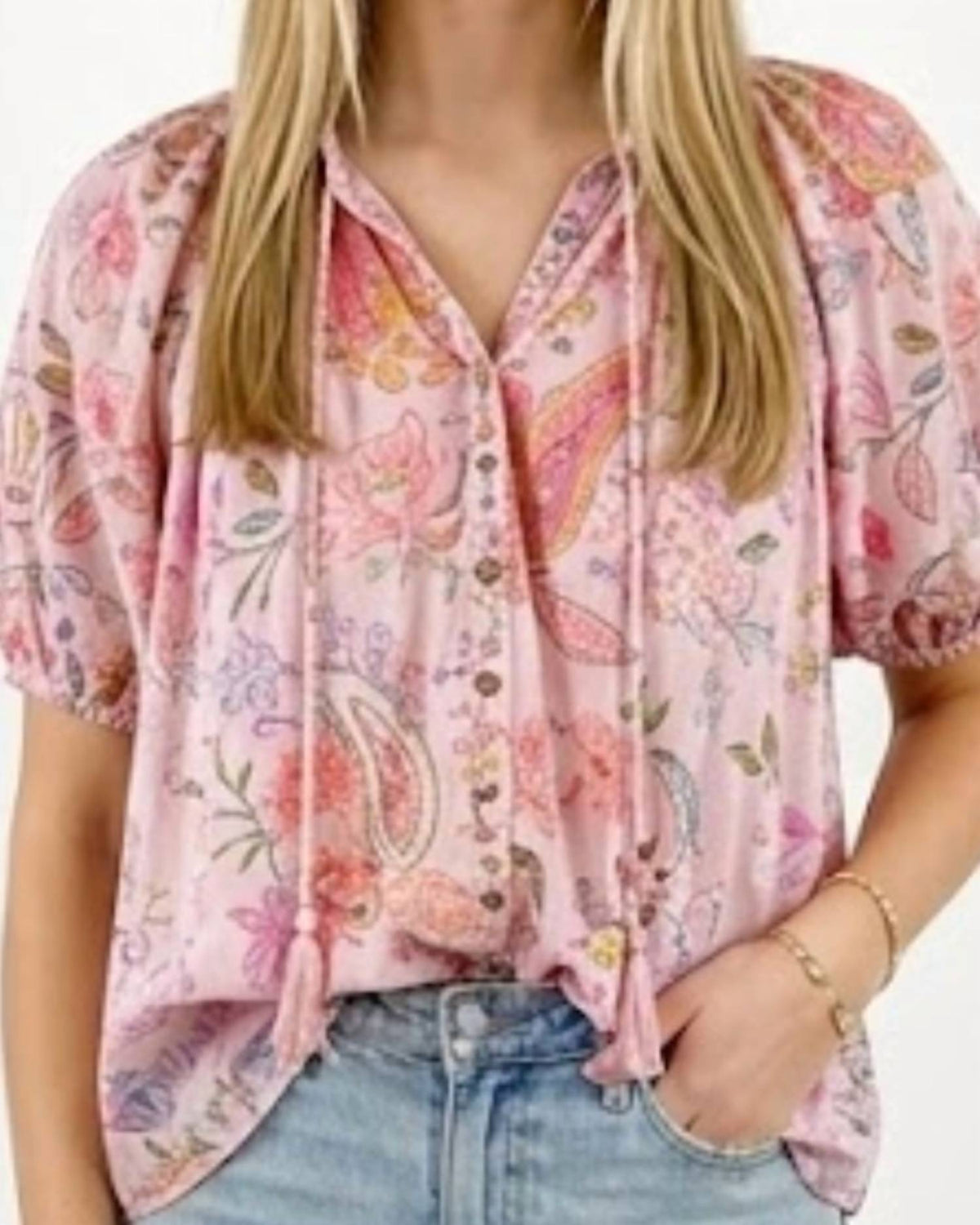 Strawberry Paris - Grace Button Up Top