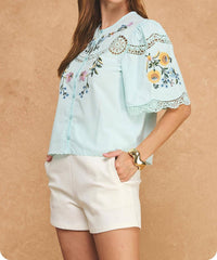 Strut & Bolt - Embroidered Top