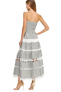 Strut & Bolt - Eyelet Lace Stripe Tube Dress - clothing - dresses - grey