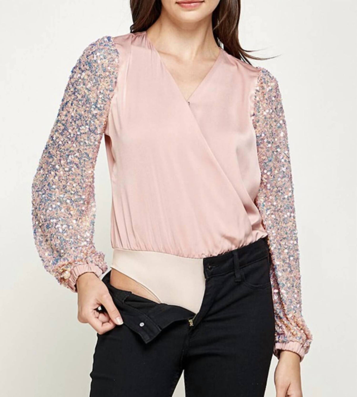 Strut & Bolt - Sequin Sleeve Bodysuit
