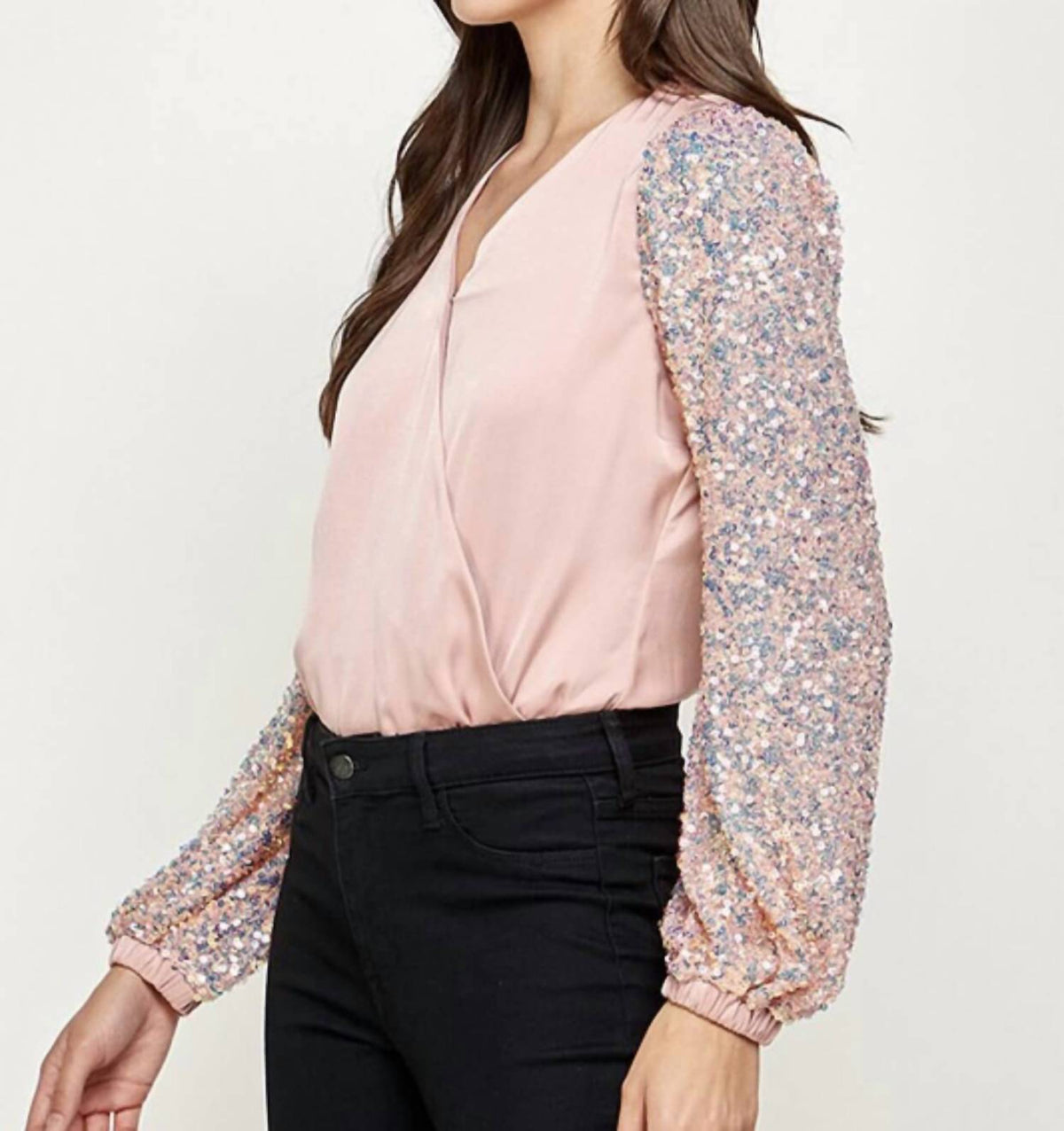 Strut & Bolt - Sequin Sleeve Bodysuit