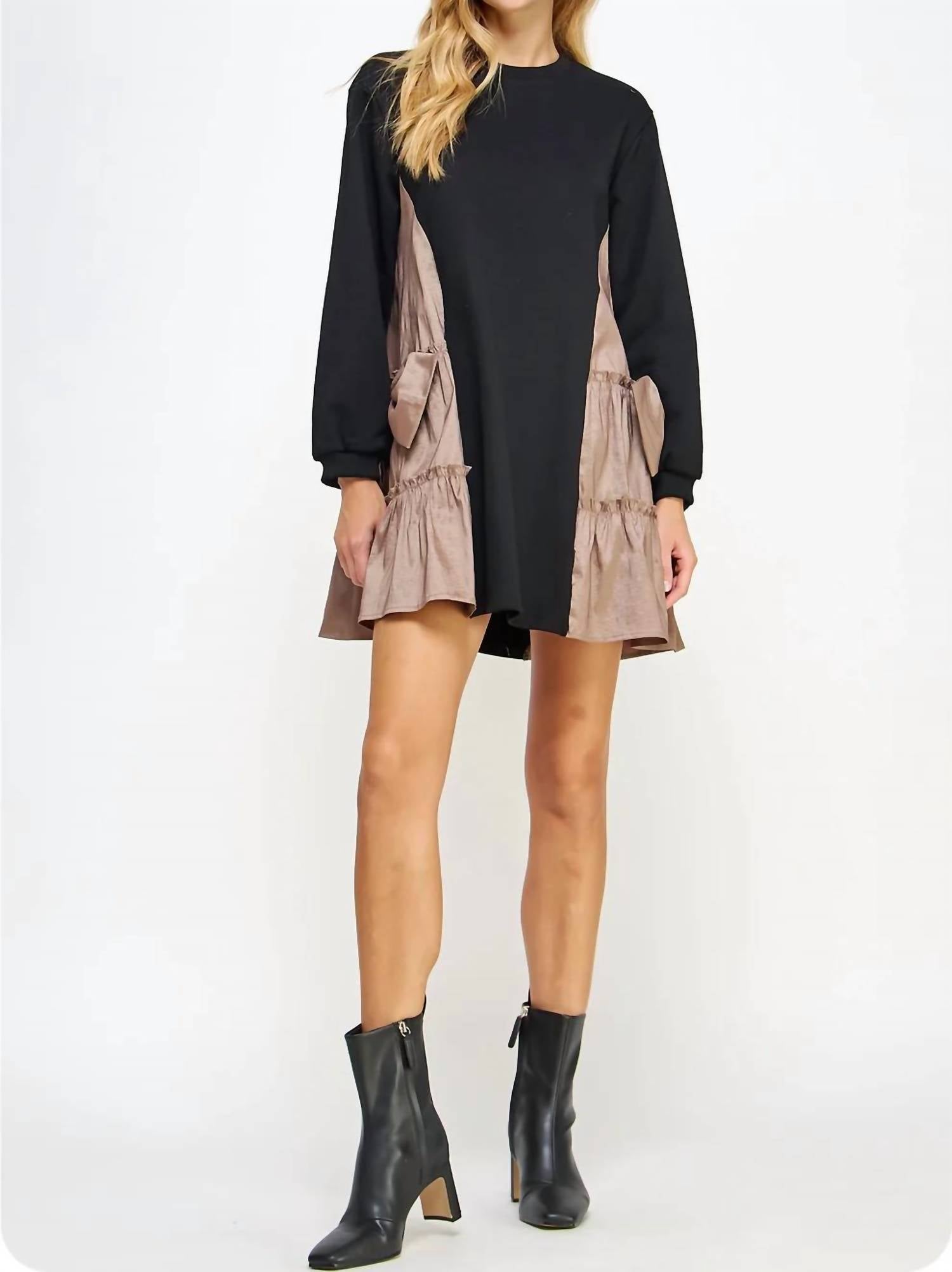 Strut & Bolt - Side Statement Bow Dress - black - clothing - dresses