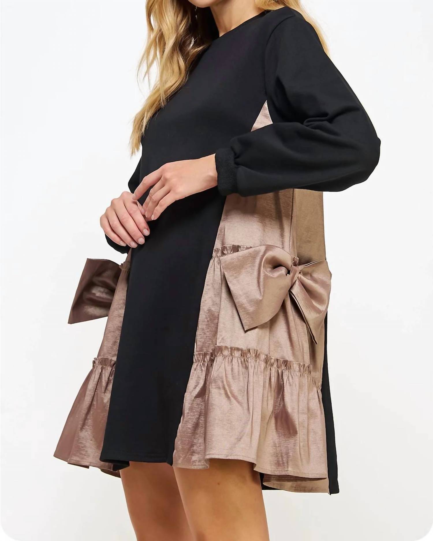 Strut & Bolt - Side Statement Bow Dress - black - clothing - dresses