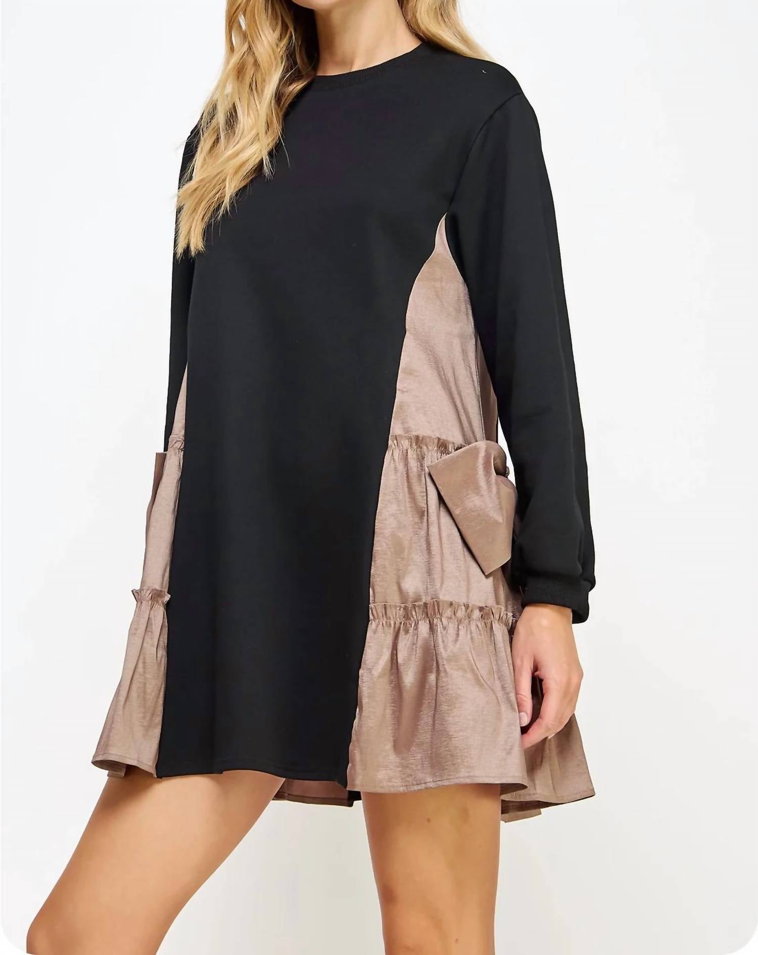 Strut & Bolt - Side Statement Bow Dress - black - clothing - dresses