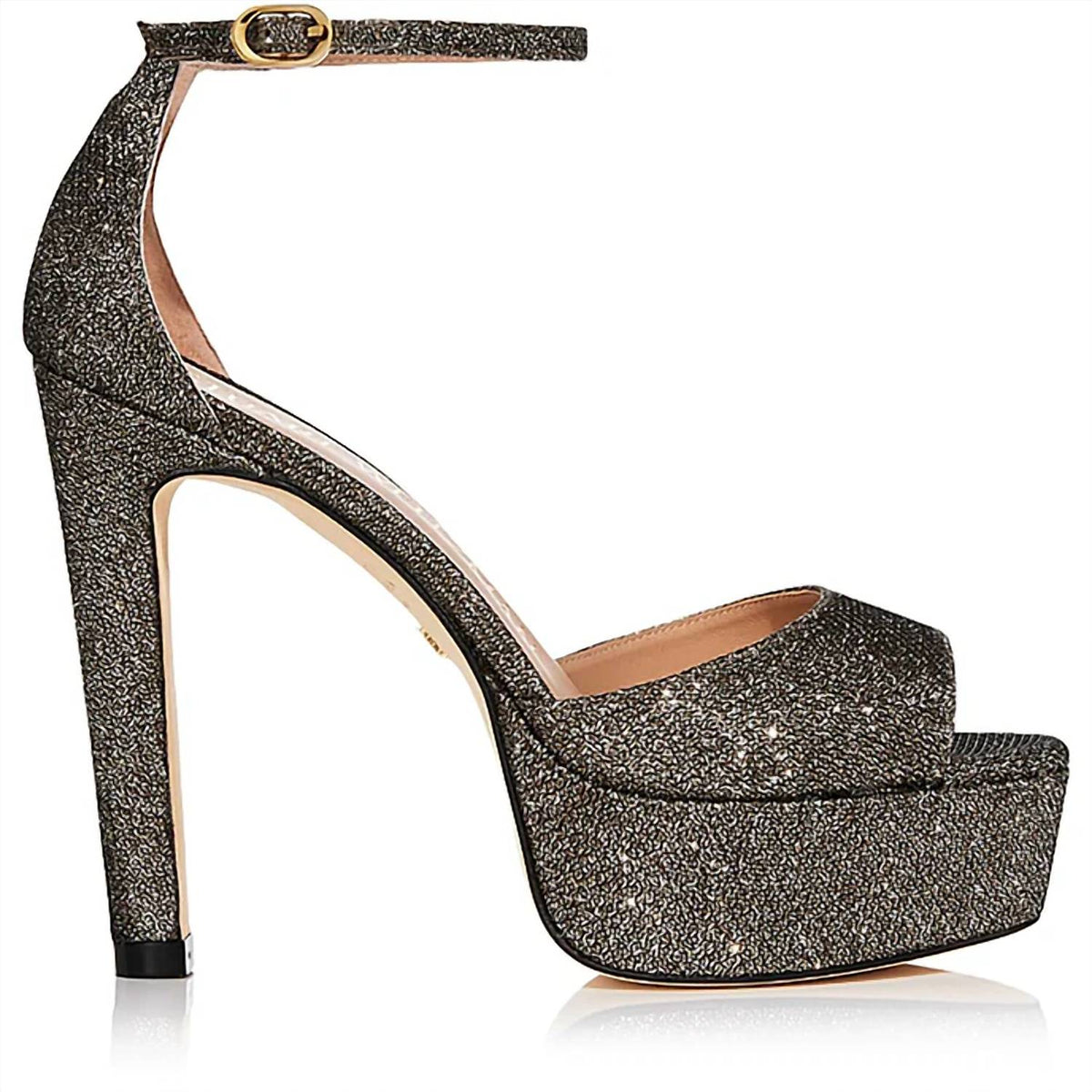 Stuart Weitzman - DISCO ANKLE STRAP PLATFORM SANDALS IN NEW PYRITE