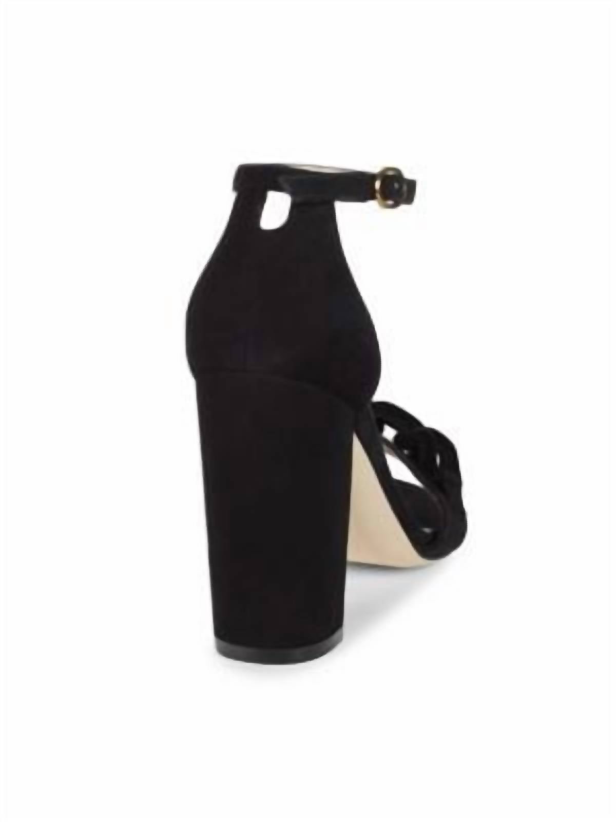 Stuart Weitzman - Women's Amelina Chain Suede Sandals - black - sandals - shoes
