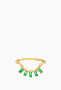Studio Grun - Women's Eyelash Baguette Ring - green - jewelry - rings