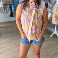 Style U - Tiger Tail Bow Blouse