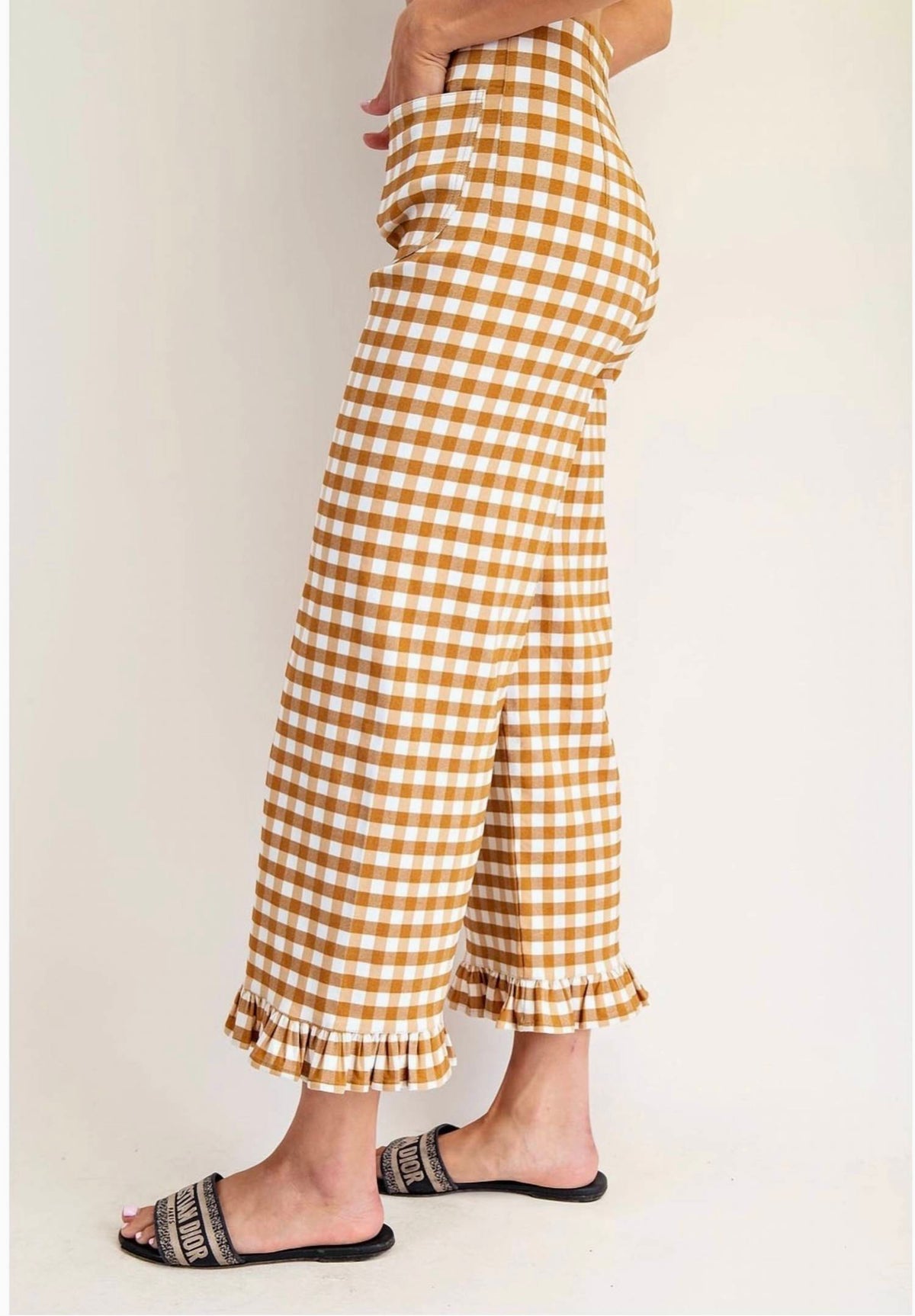 Style Usa - Gingham Straight Leg Pants