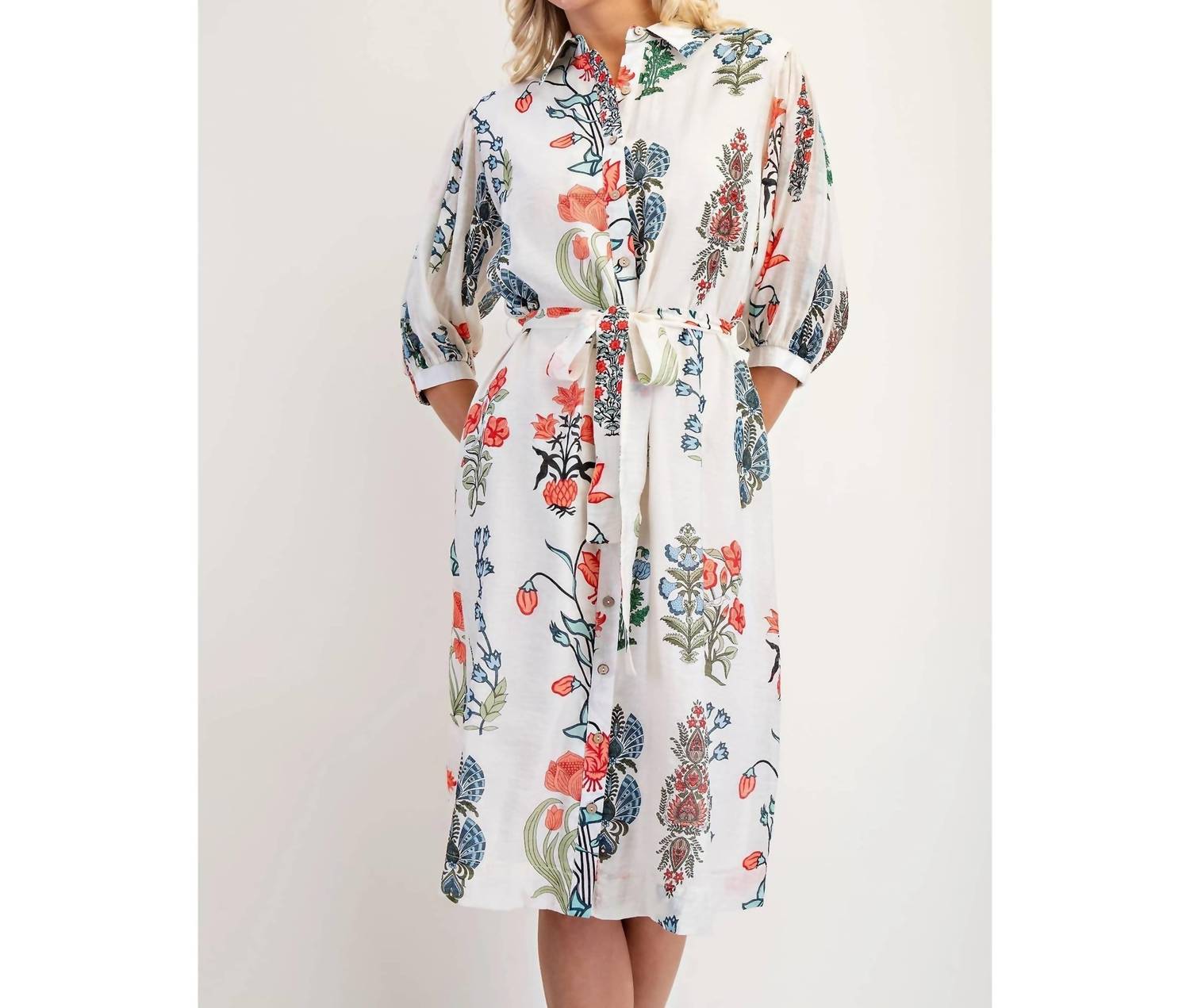 Style Usa - Sofia Floral Print Shirt Dress - clothing - dresses - floral
