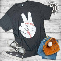 Sugar Stitch - Baseball Peace Sign Tee