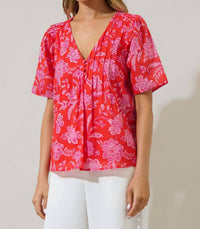 Sugarlips - Aria Floral V Neck Top