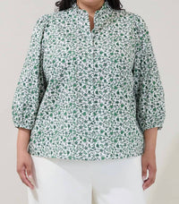 Sugarlips - Bertie Button Down Curve Top - Plus