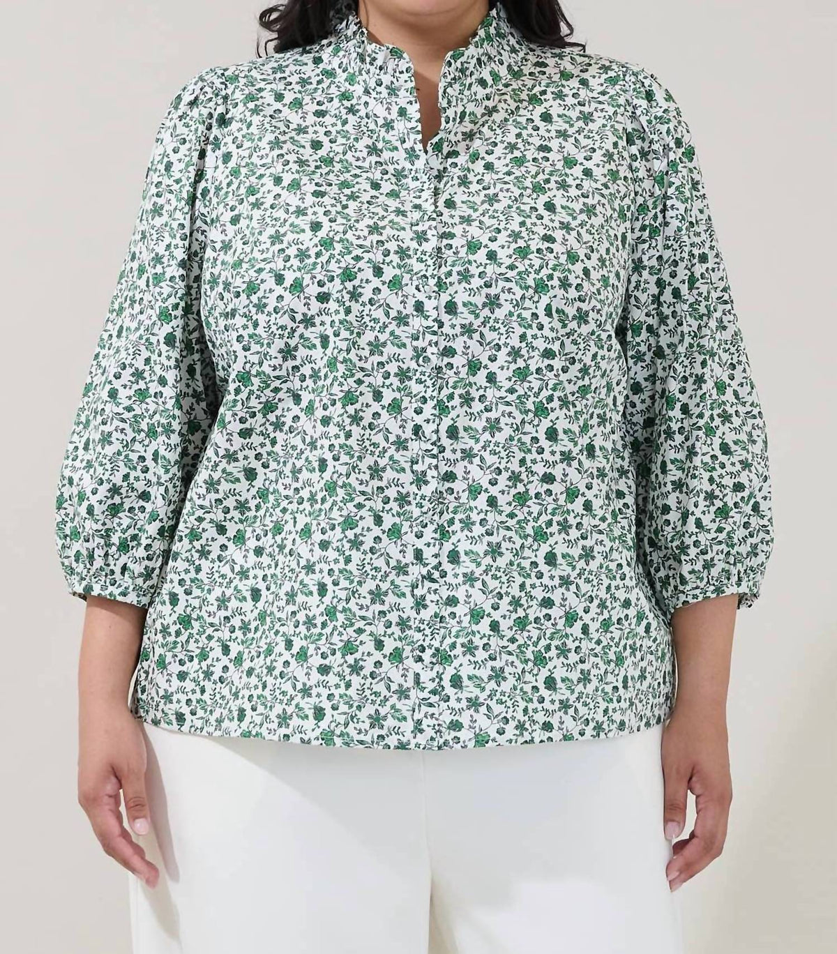 Sugarlips - Bertie Button Down Curve Top - Plus