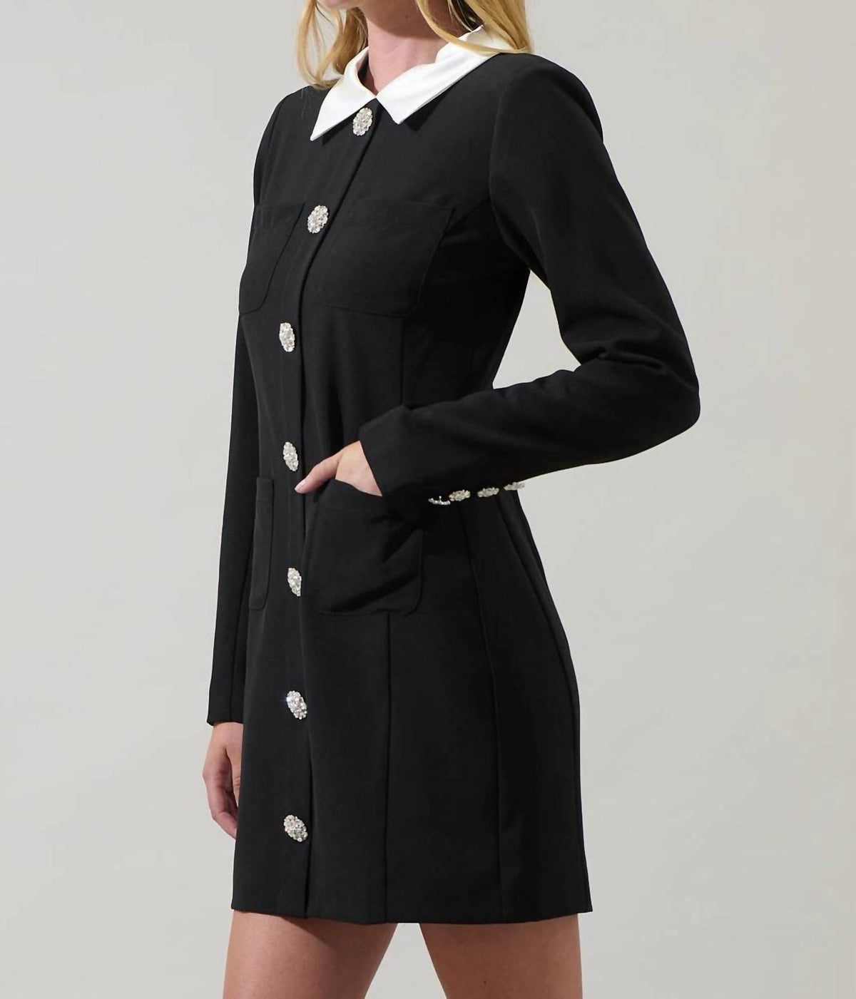 Sugarlips - Ciana Button Down Collared Mini Dress