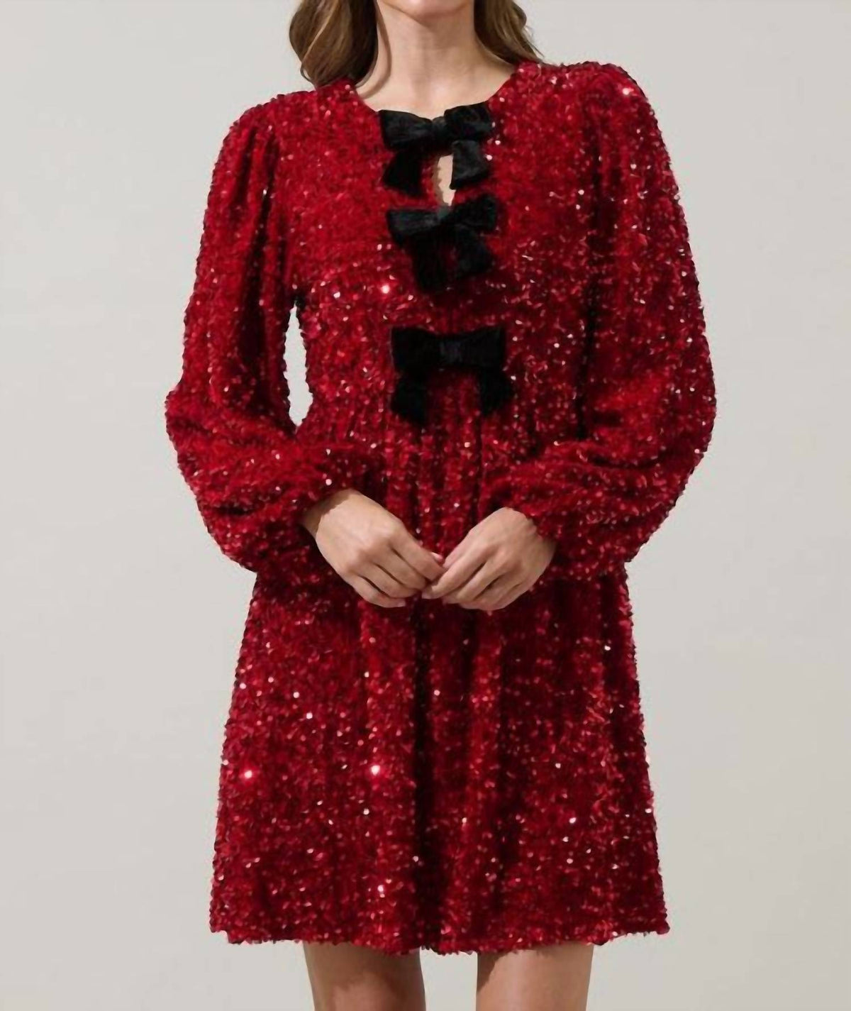 Sugarlips - Darla Sequin Glow Bow Mini Dress