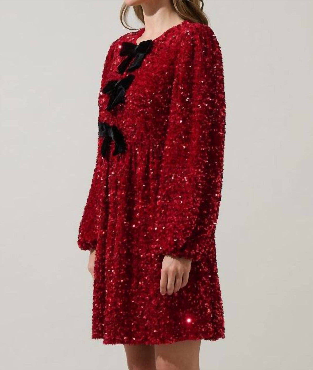 Sugarlips - Darla Sequin Glow Bow Mini Dress