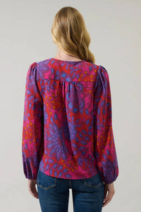Sugarlips - Darret Floral Long Sleeve Blouse