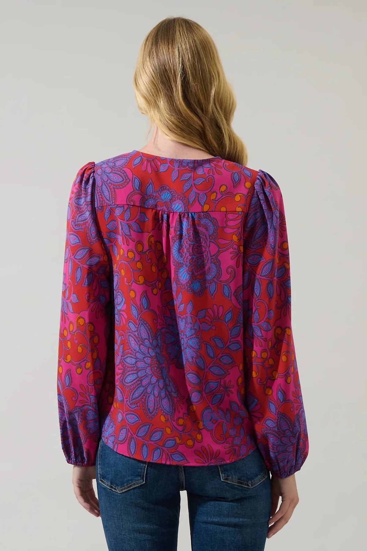 Sugarlips - Darret Floral Long Sleeve Blouse