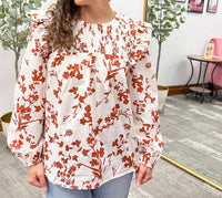Sugarlips - Floral Ruffle Blouse