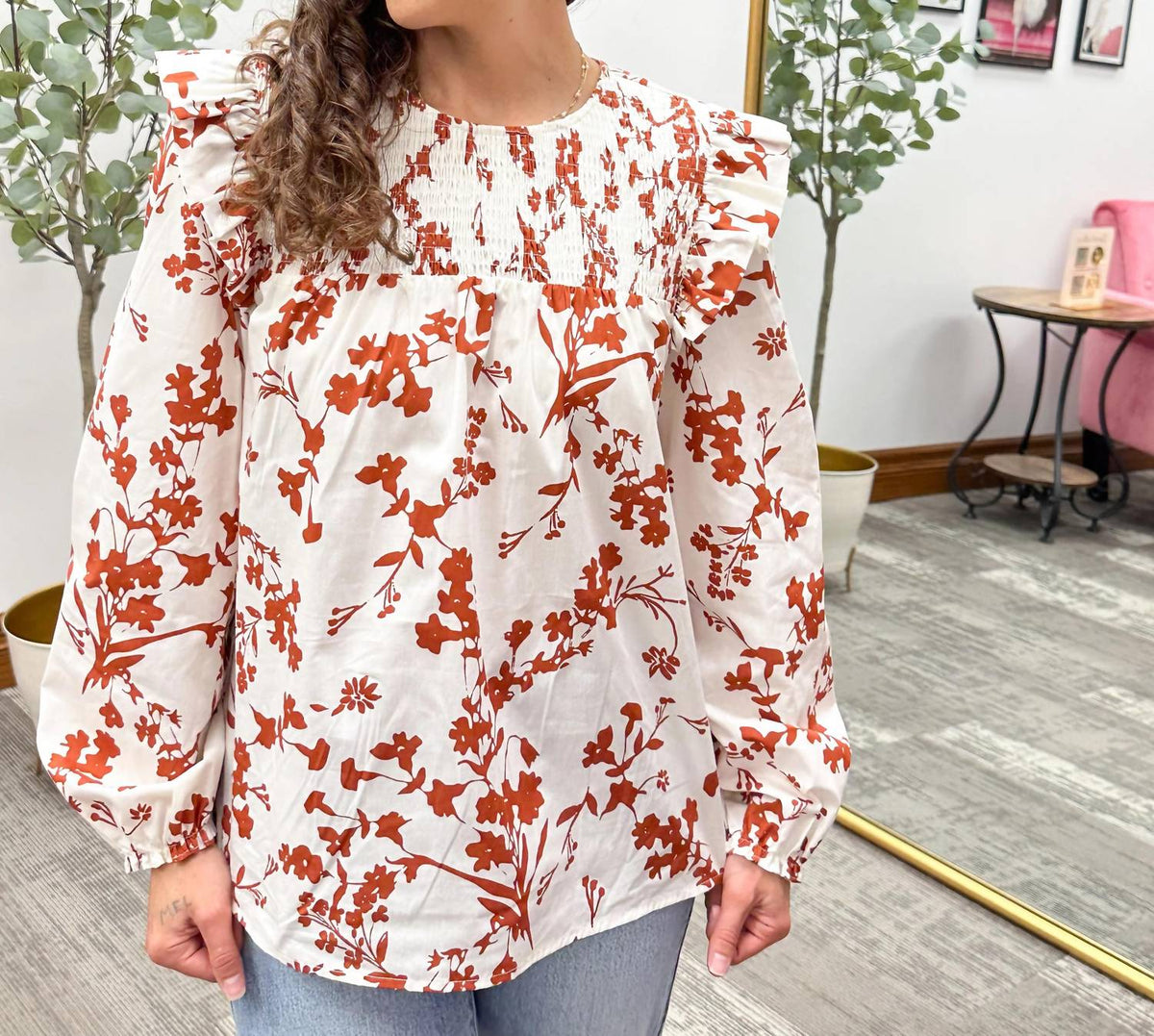 Sugarlips - Floral Ruffle Blouse
