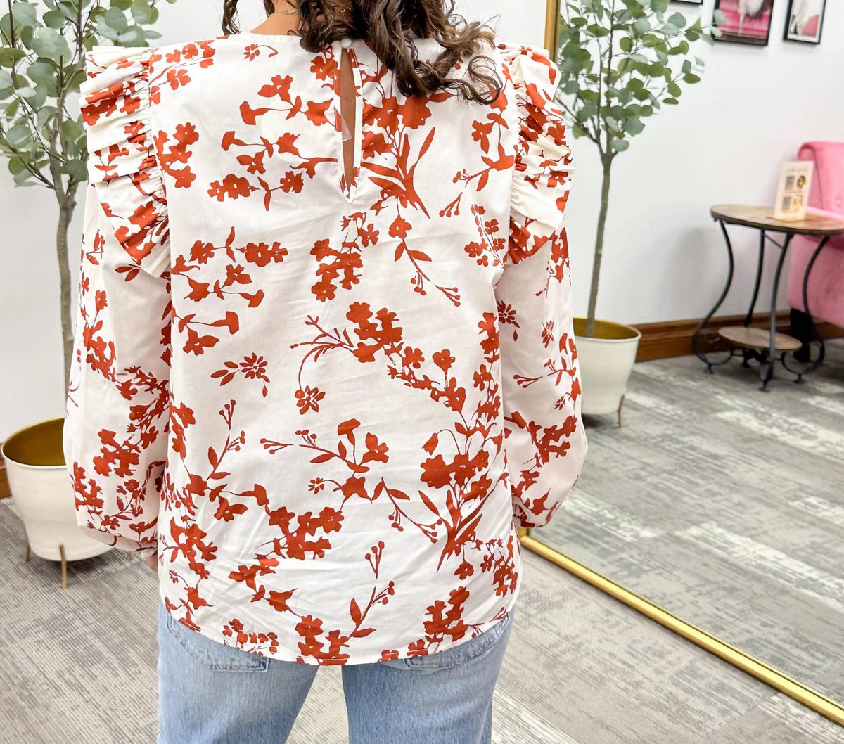 Sugarlips - Floral Ruffle Blouse