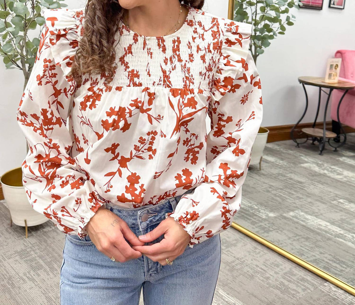 Sugarlips - Floral Ruffle Blouse