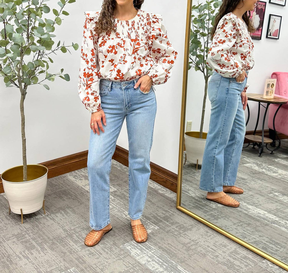 Sugarlips - Floral Ruffle Blouse