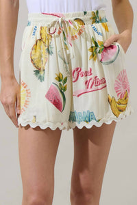 Sugarlips - Halle Drawstring Shorts - clothing - graphic - high - waist