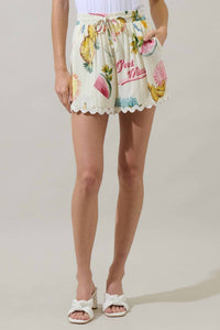 Sugarlips - Halle Drawstring Shorts - clothing - graphic - high - waist