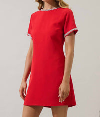 Sugarlips - Kaitlyn Rhinestone Shift Mini Dress