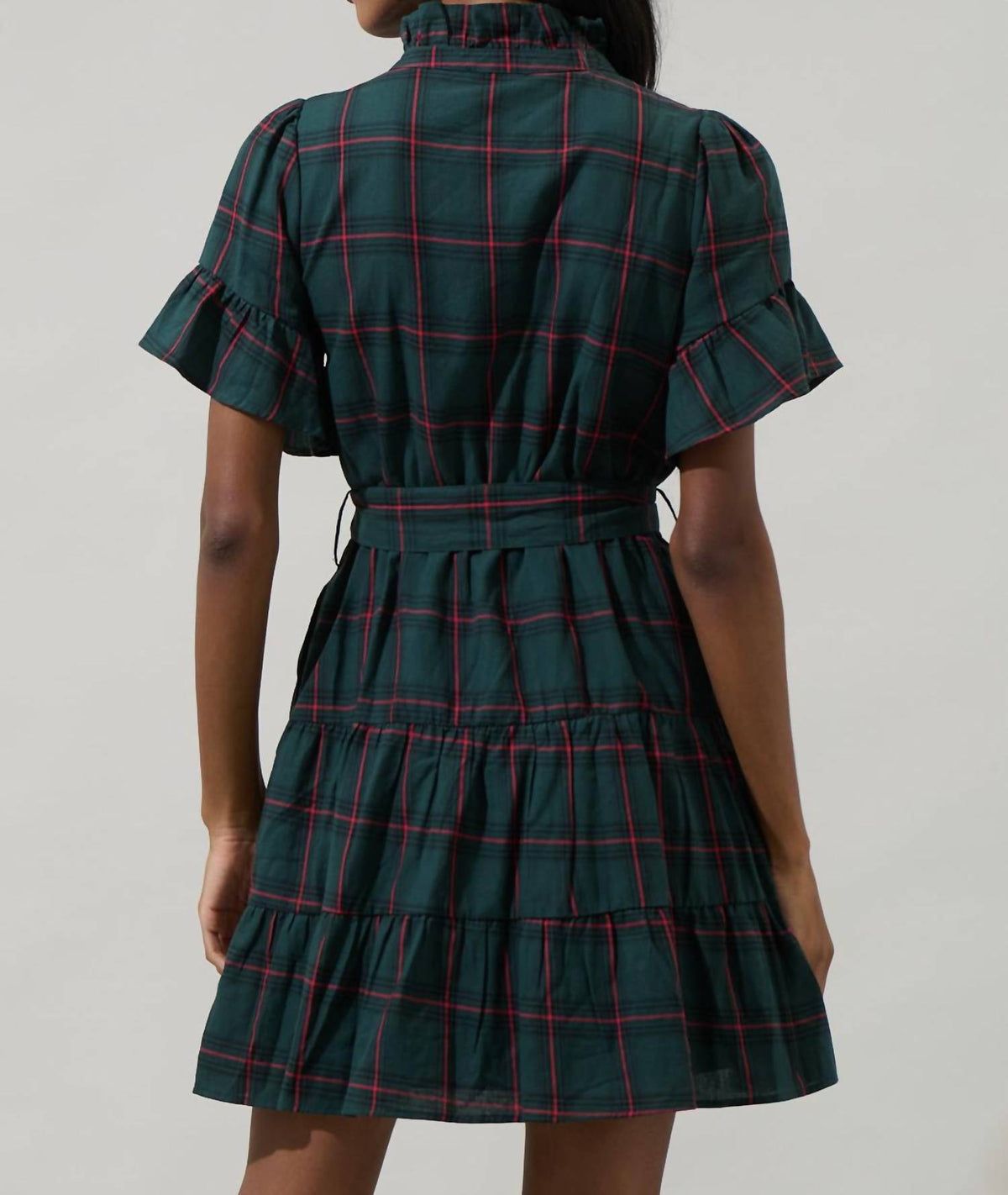 Sugarlips - Plaid Cottonwood Button Down Mini Dress