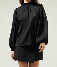 Sugarlips - Satin Blouse - black - blouses - clothing