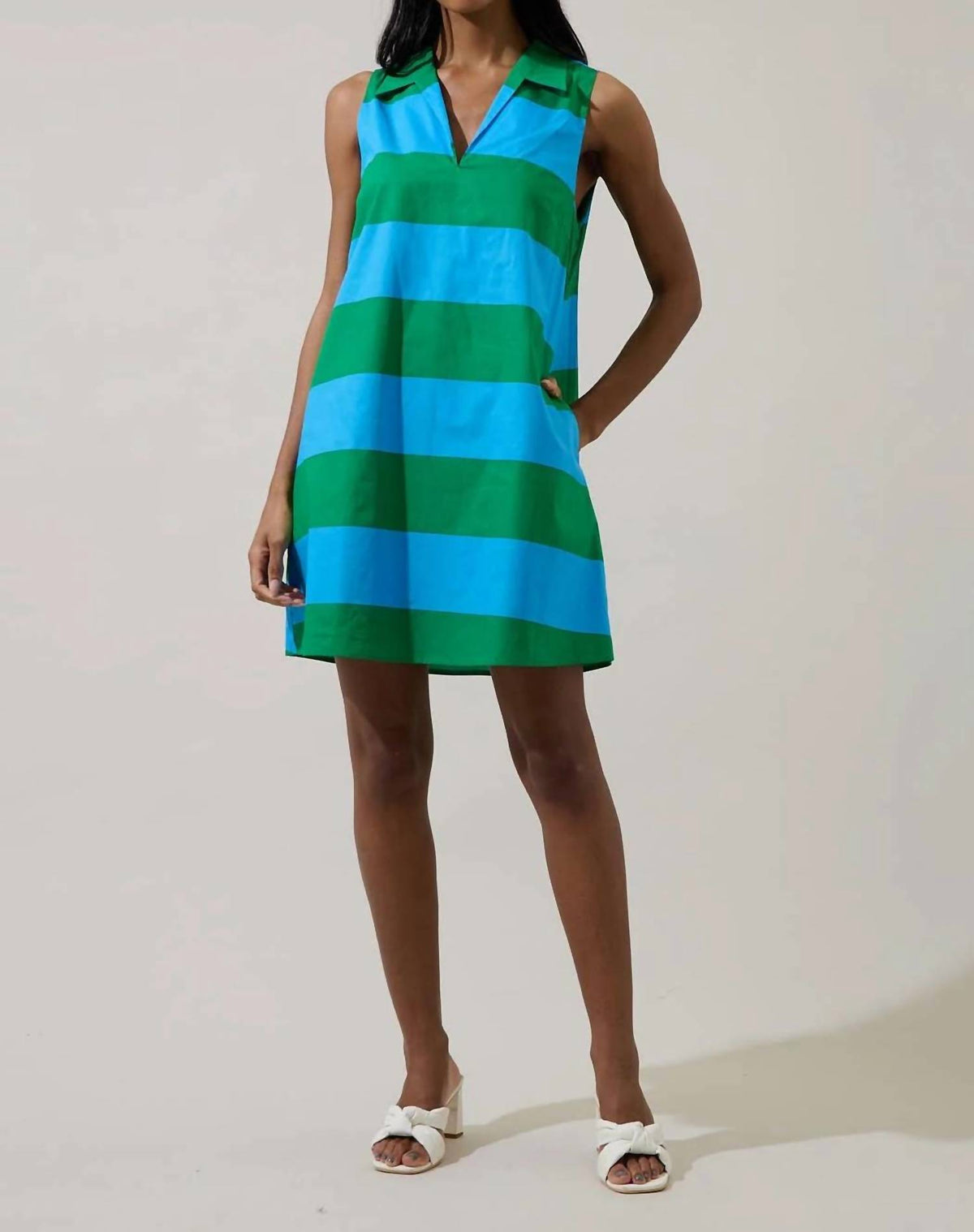 Sugarlips - Valady Striped Collared Shift Dress
