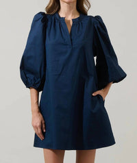 Sugarlips - Victoria Shift Split Neck Mini Dress