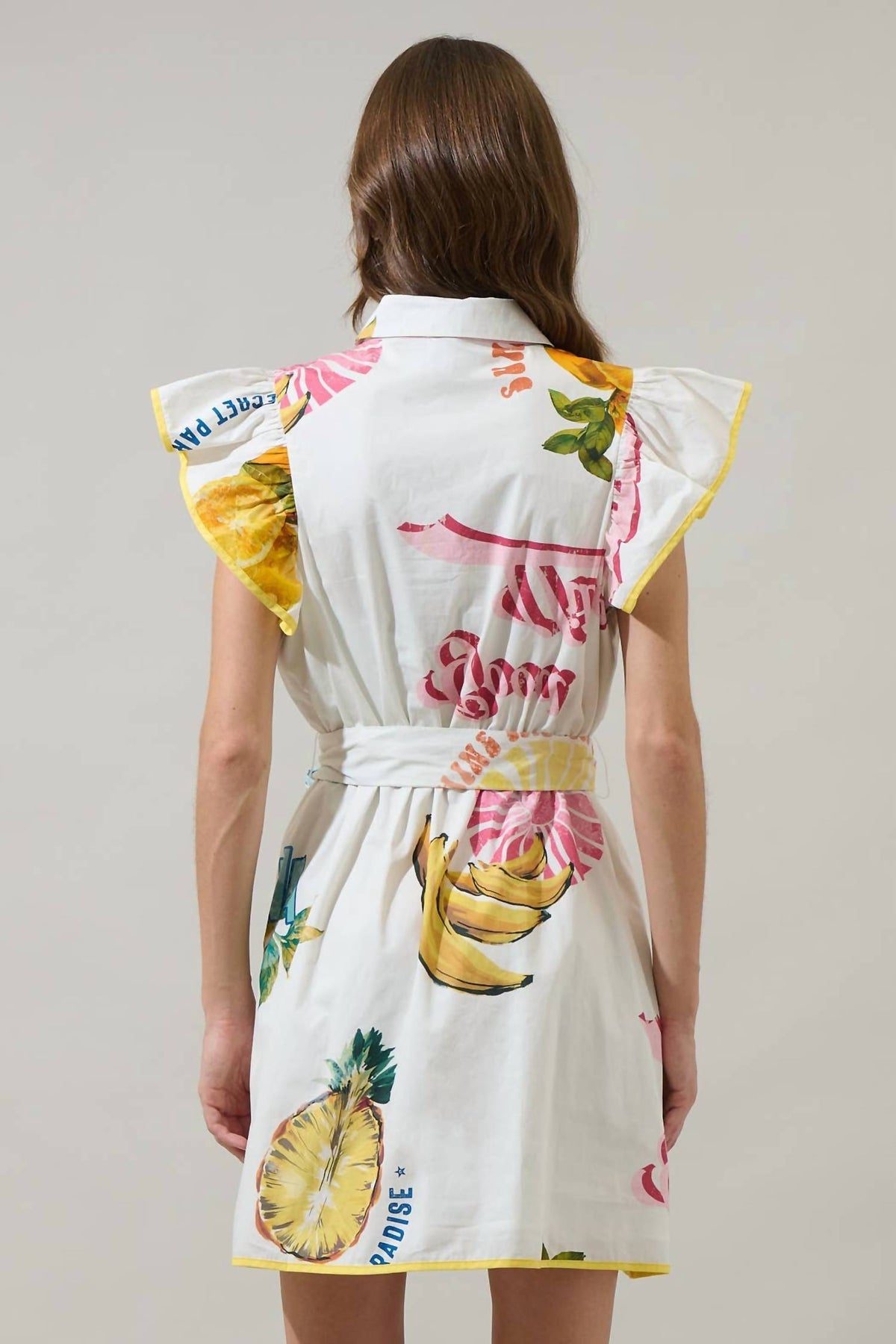 Sugarlips - Zahra Island Maia Ruffle Collared Mini Dress