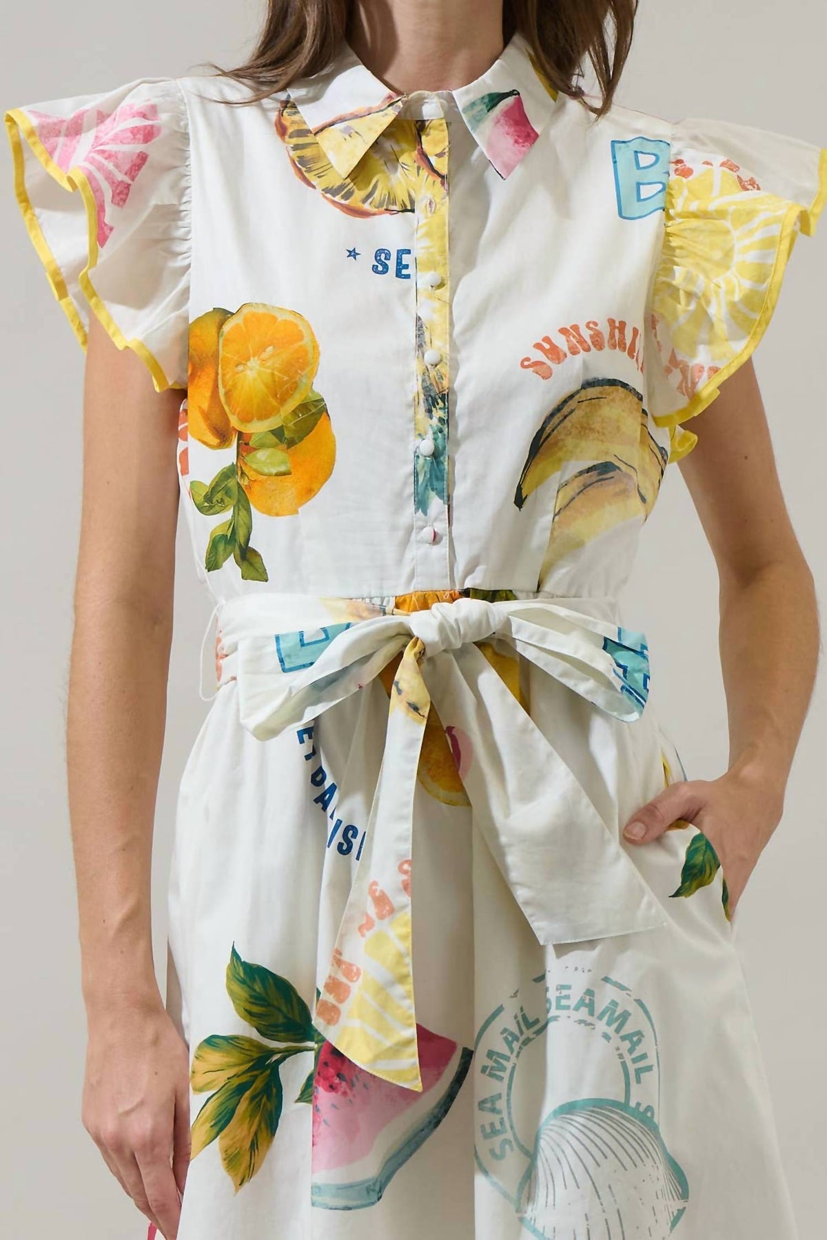 Sugarlips - Zahra Island Maia Ruffle Collared Mini Dress