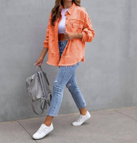 Suhkasana - Dreamsicle Distressed Shacket