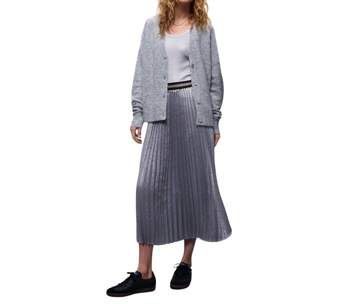 Summum - Pleated Lame Skirt