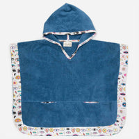 Sun Of A Beach - Kid's Starry Eyes Poncho Towel - bath - bath - towels - blue
