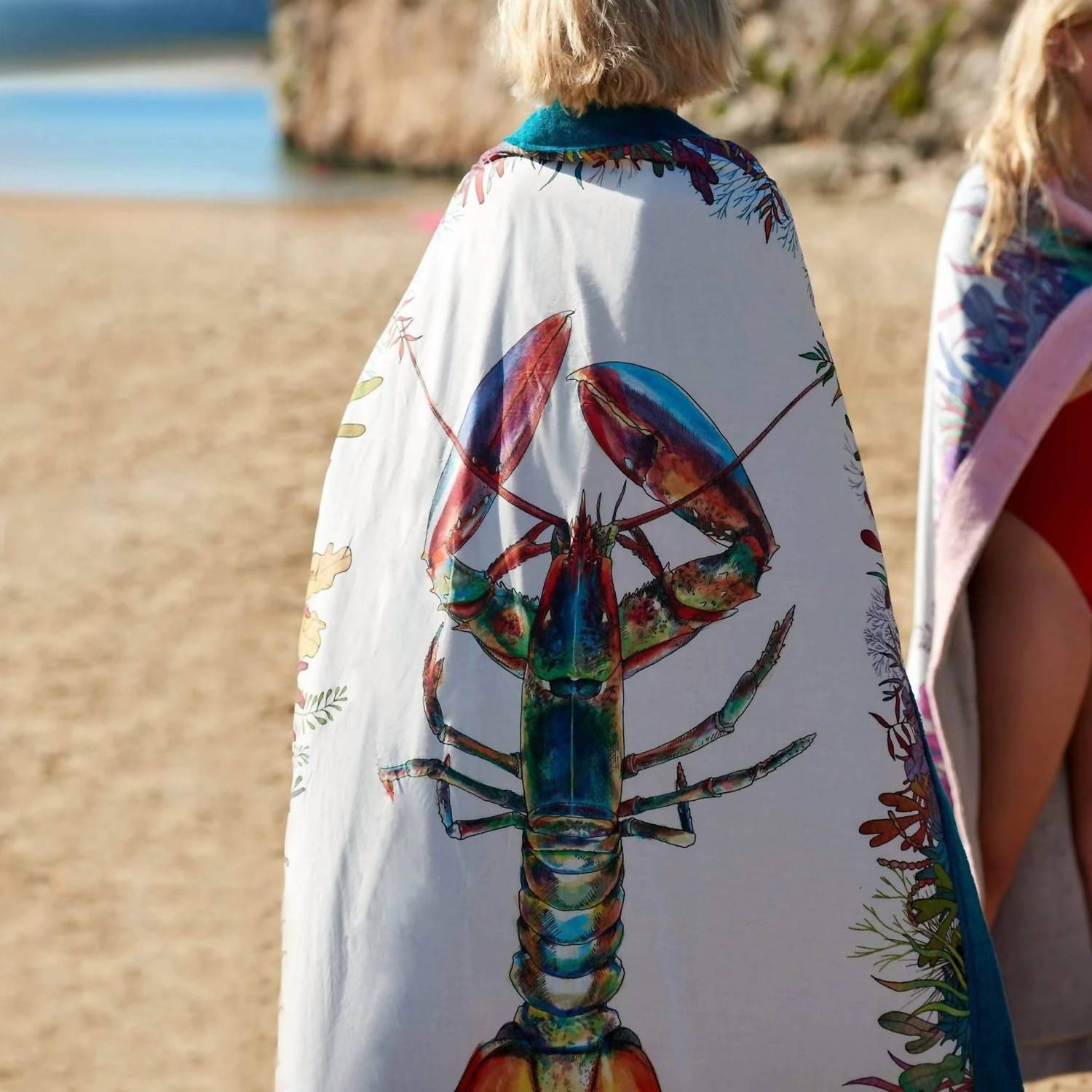 Sun Of A Beach - Men's Lobster Signature Beach Towel - bath - beach - towels - green