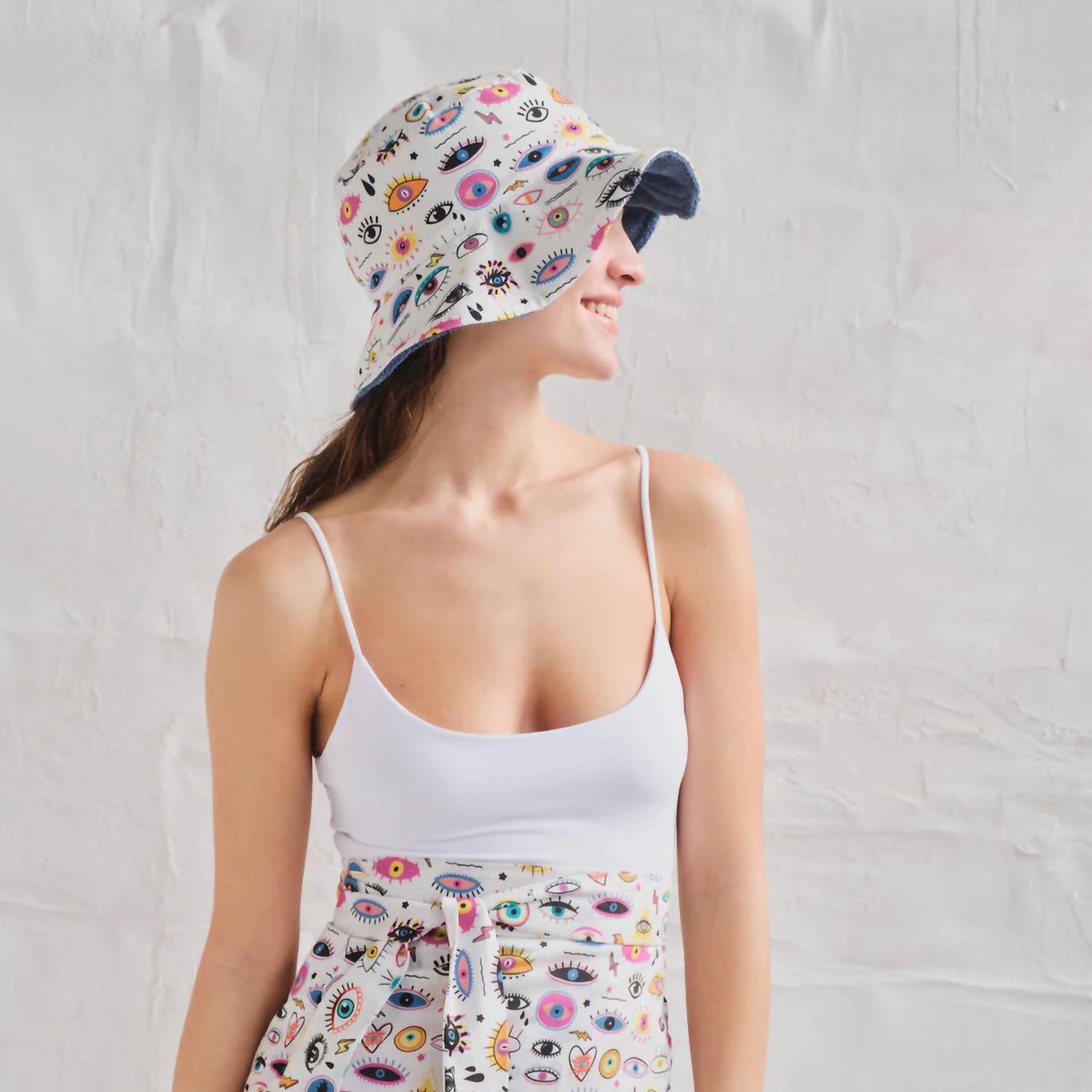 Sun Of A Beach - Unisex Starry Eyes Bucket Hat - accessories - blue - hats