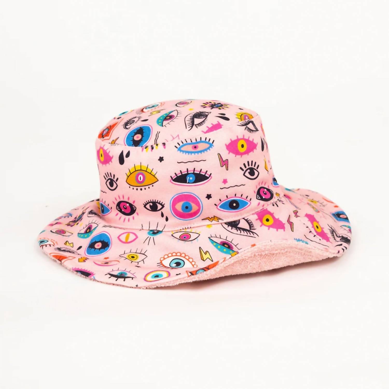 Sun Of A Beach - Women's Electric Eyes Bucket Hat - accessories - hats - pink