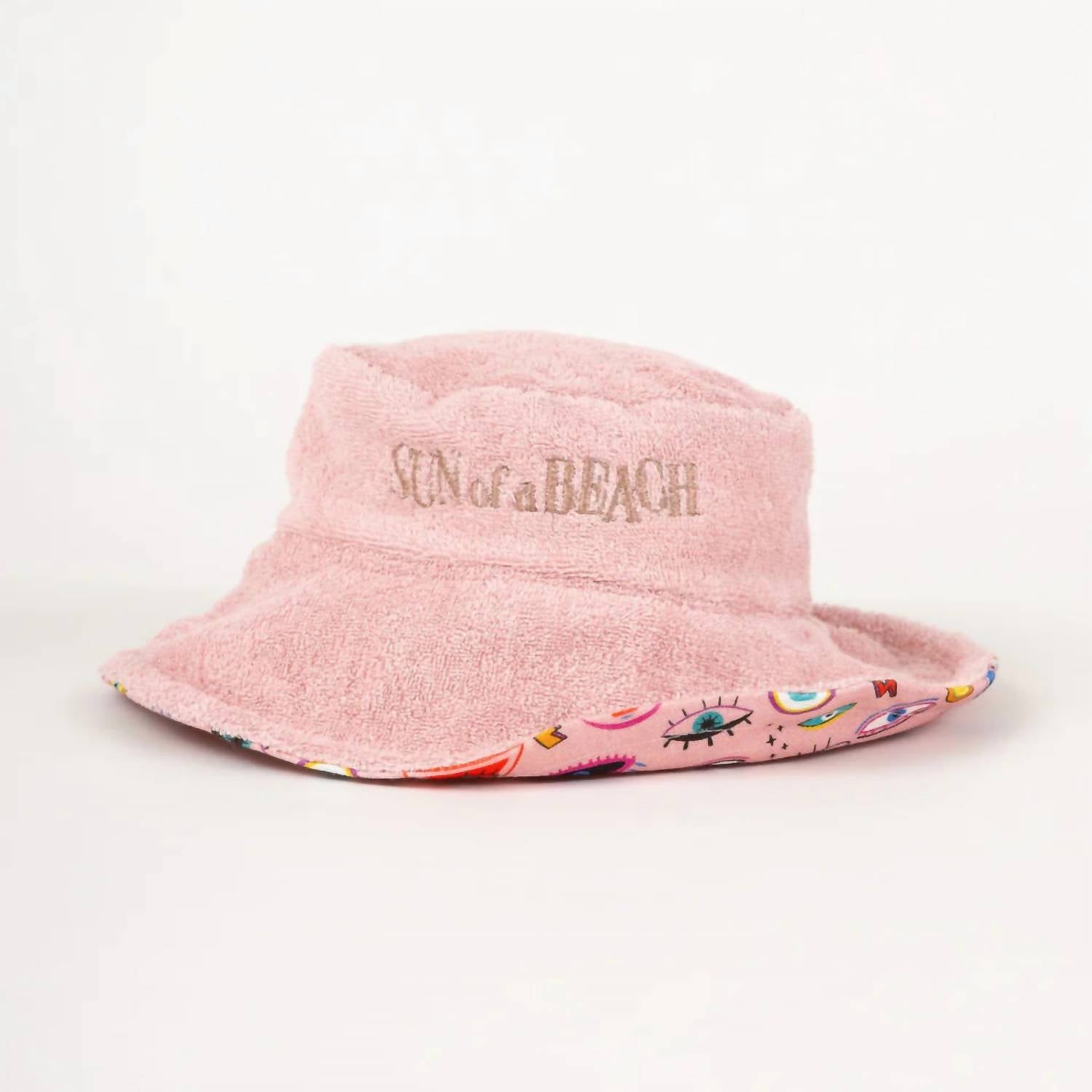 Sun Of A Beach - Women's Electric Eyes Bucket Hat - accessories - hats - pink
