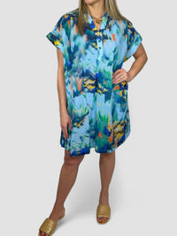 Suncoo - Conely Mini Dress - blue - clothing - cotton