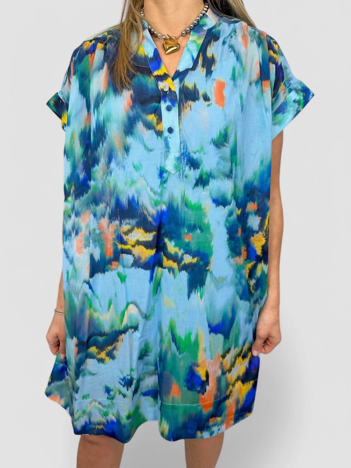 Suncoo - Conely Mini Dress - blue - clothing - cotton
