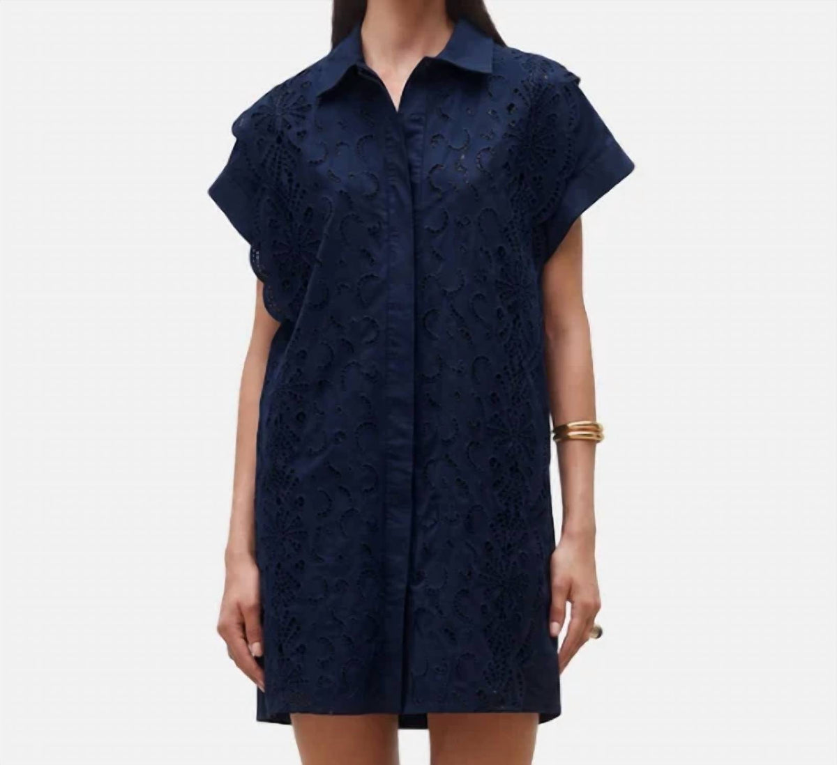 Suncoo - Cross Short Sleeve Mini Dress