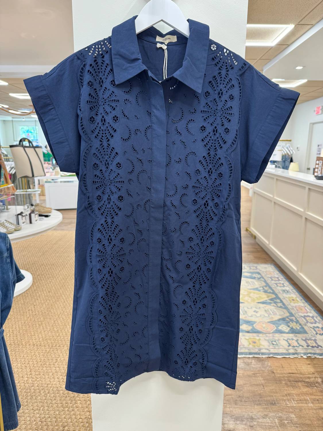 Suncoo - Cross Short Sleeve Mini Dress